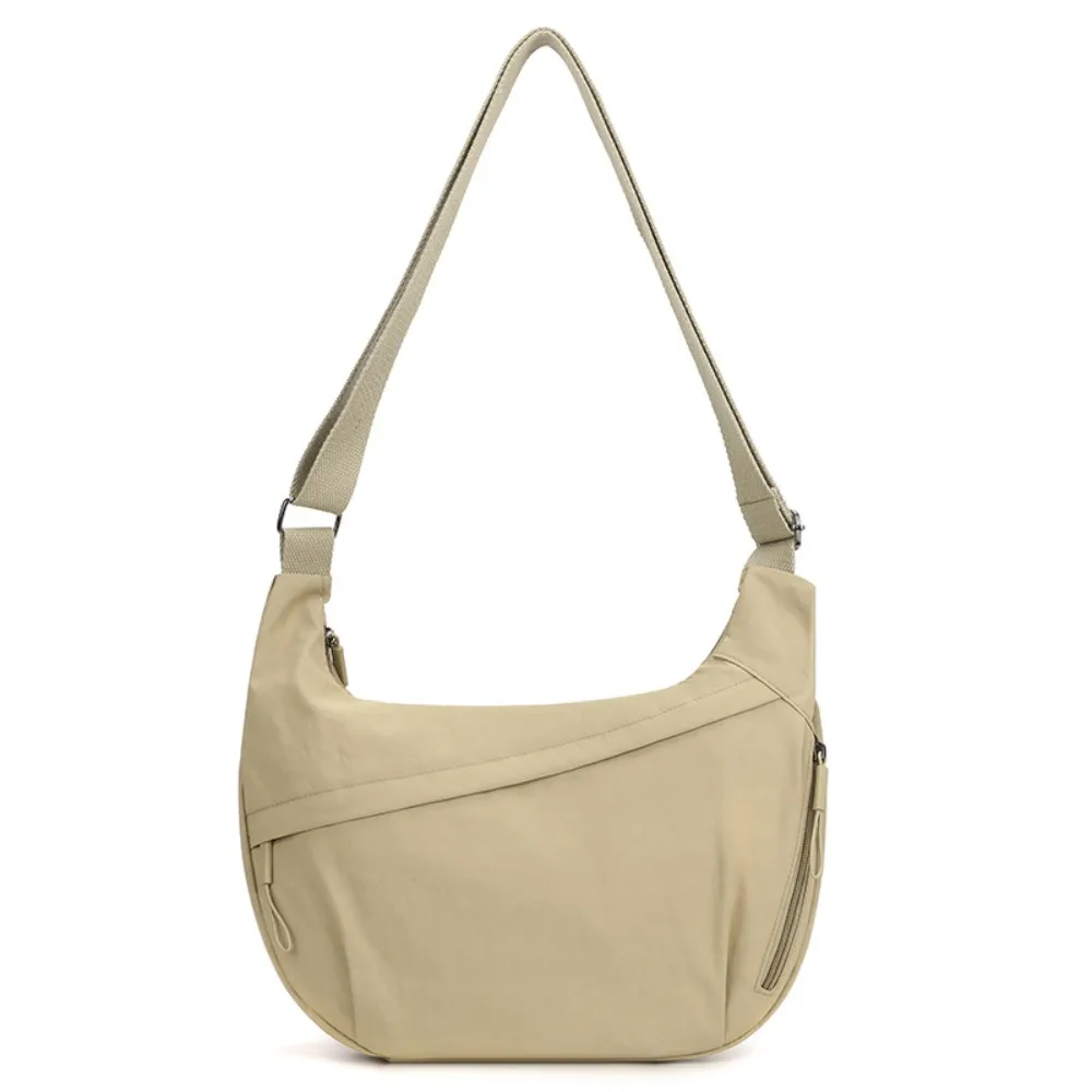 

Korean Style Nylon Shoulder Bag Waterproof Tote Bag Sports Crossbody Bag Lightweight Large Capacity Solid Color Handbag Girls