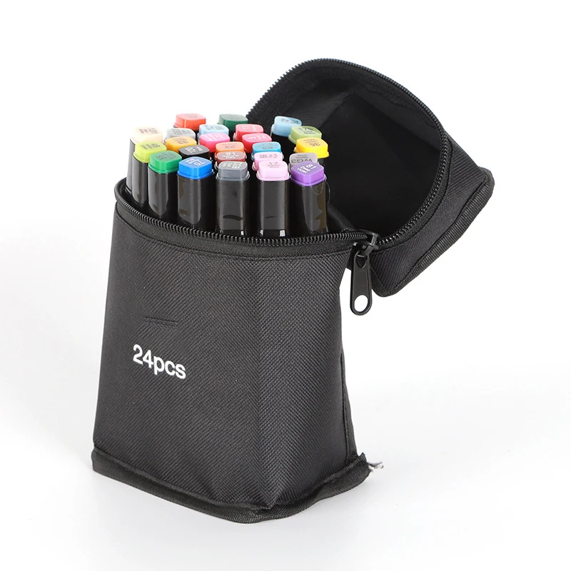 24-168 kleuren Dual Tip Art Markers Set, alcoholmarkeringen voor volwassen studenten, professionele schetspennen voor tekenen/schetsen/manga