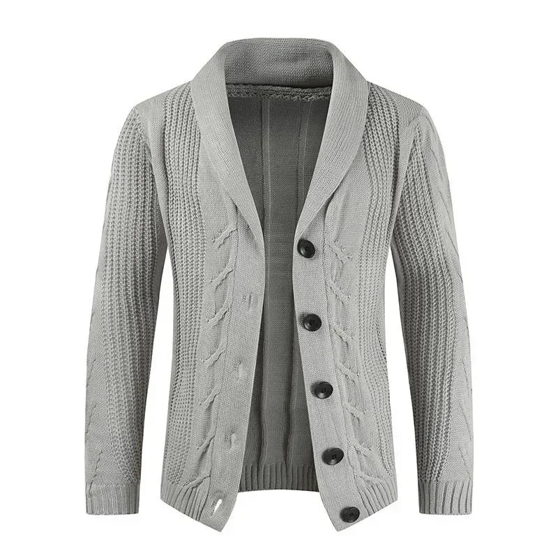 Autumn Winter Mens Knitted Lapel Sweater Loose Men Thick Causal Single Breasted Coat Fashion Mens Cardigan