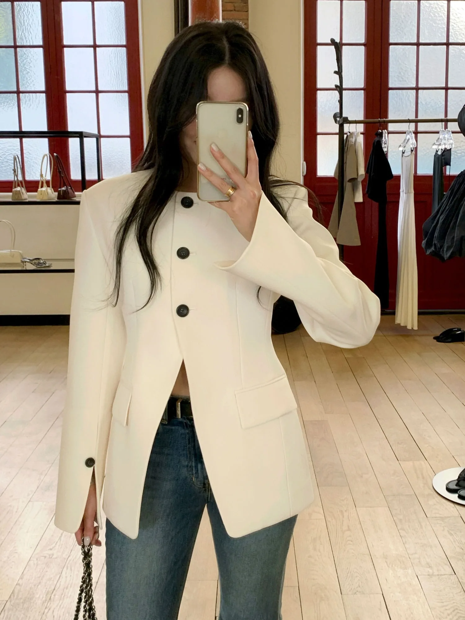 New Style Hourglass Waist Three Button Suit Jacket Early Autumn Elegance Lady High End Short Coat Korean Fashion Women's Oute...