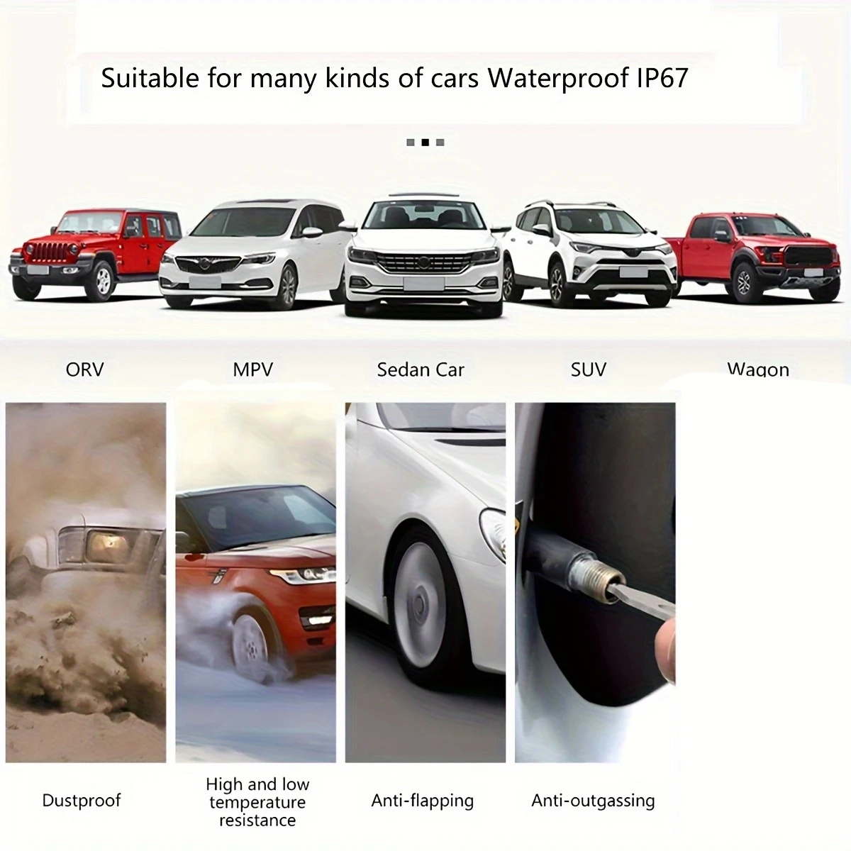 نظام مراقبة ضغط الإطارات يعمل بالطاقة الشمسية لسيارة SUV بيك اب MPV ORV TPMS طقم أجهزة استشعار خارجية لاسلكية قوس قابل للفصل