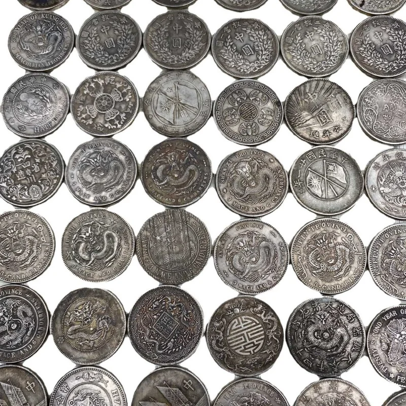 It Can Be Blown and Cannot Be Broken Antique Vintage Silver Yuan Longyang Yuan Big Head Coin Full Set120One Variety Clearance Wh