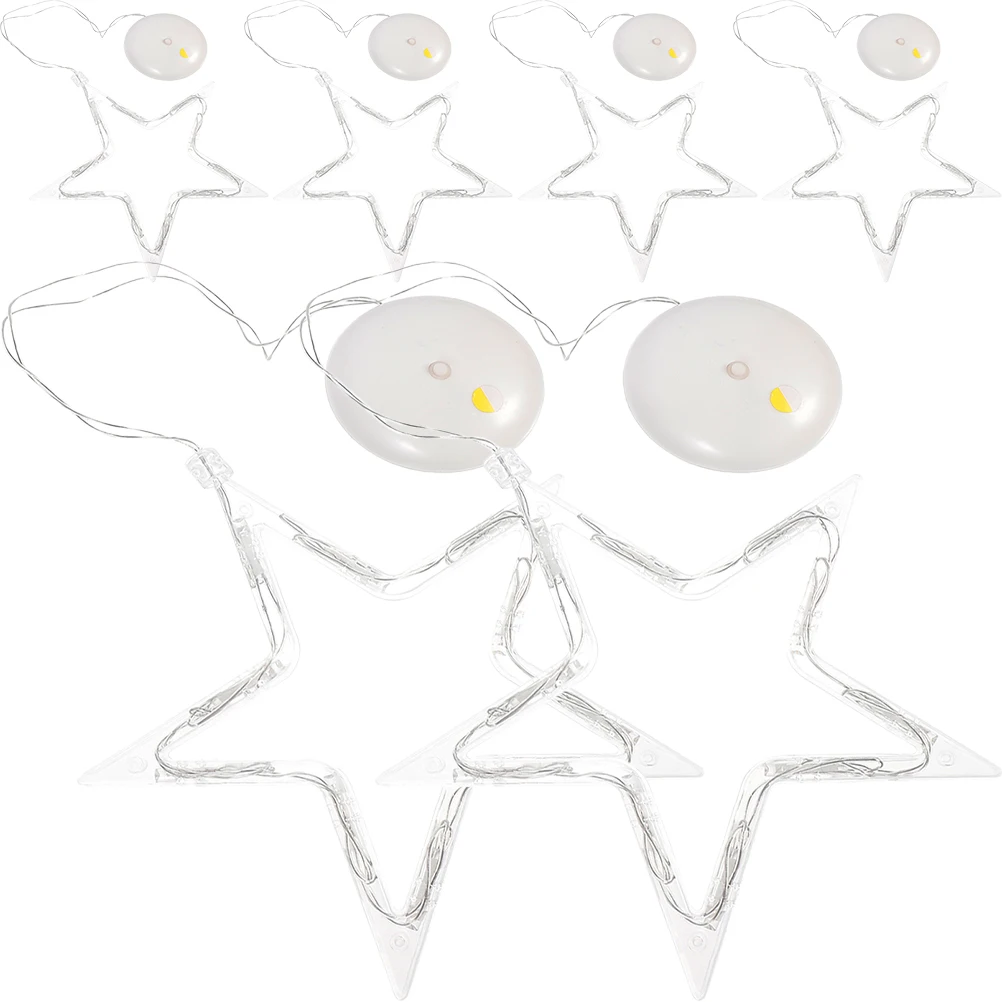 6 قطعة كوب شفط معلق أضواء النجوم نافذة الديكور أضواء عيد الميلاد داخلي حفلة عيد ميلاد الزفاف خلفية ملونة #1