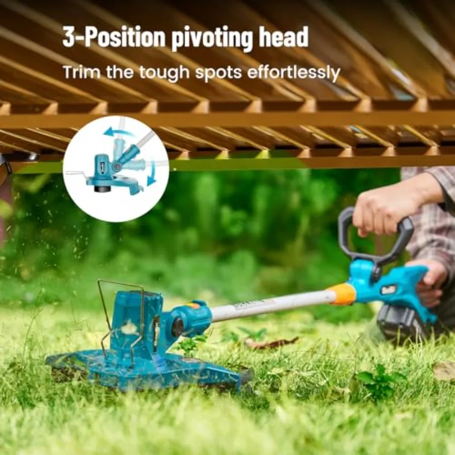 Aparador de cordas sem fio 3 em 1 com wacker de 12 polegadas, 2 baterias de 4,0Ah e carregador de 21V para cuidados com o gramado eficiente e jardim Mai