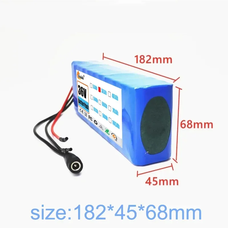 18650 battery pack 36V 30000mAh Rechargeable Lithium Ion Battery 10S2P 42V 500W Used for Bicycles Scooters Electric Motorcycle