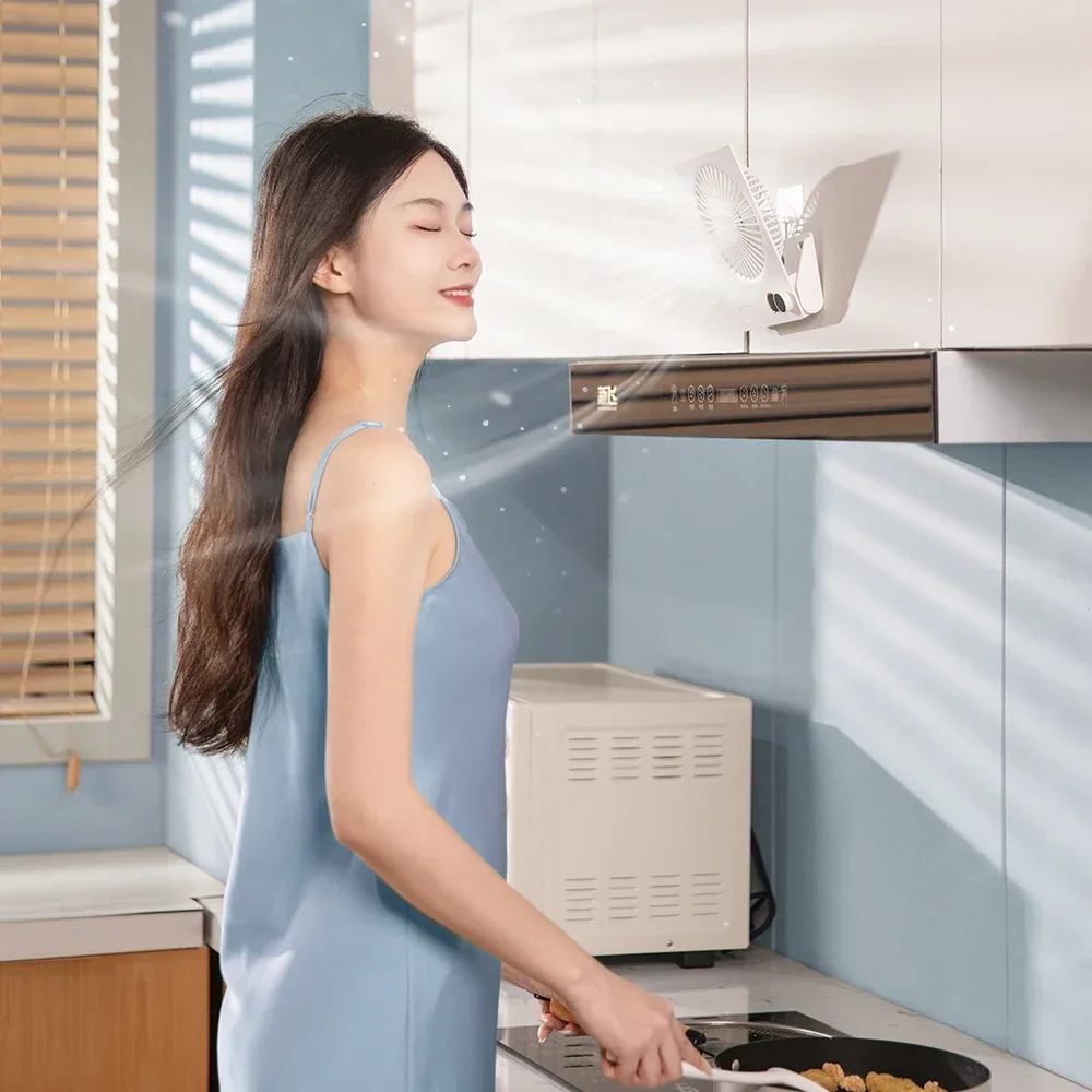 Ventilador de mesa para escritório doméstico 4000mAh bateria recarregável ventilador de parede com controle remoto cronometragem USB portátil baixo ventilador de mesa