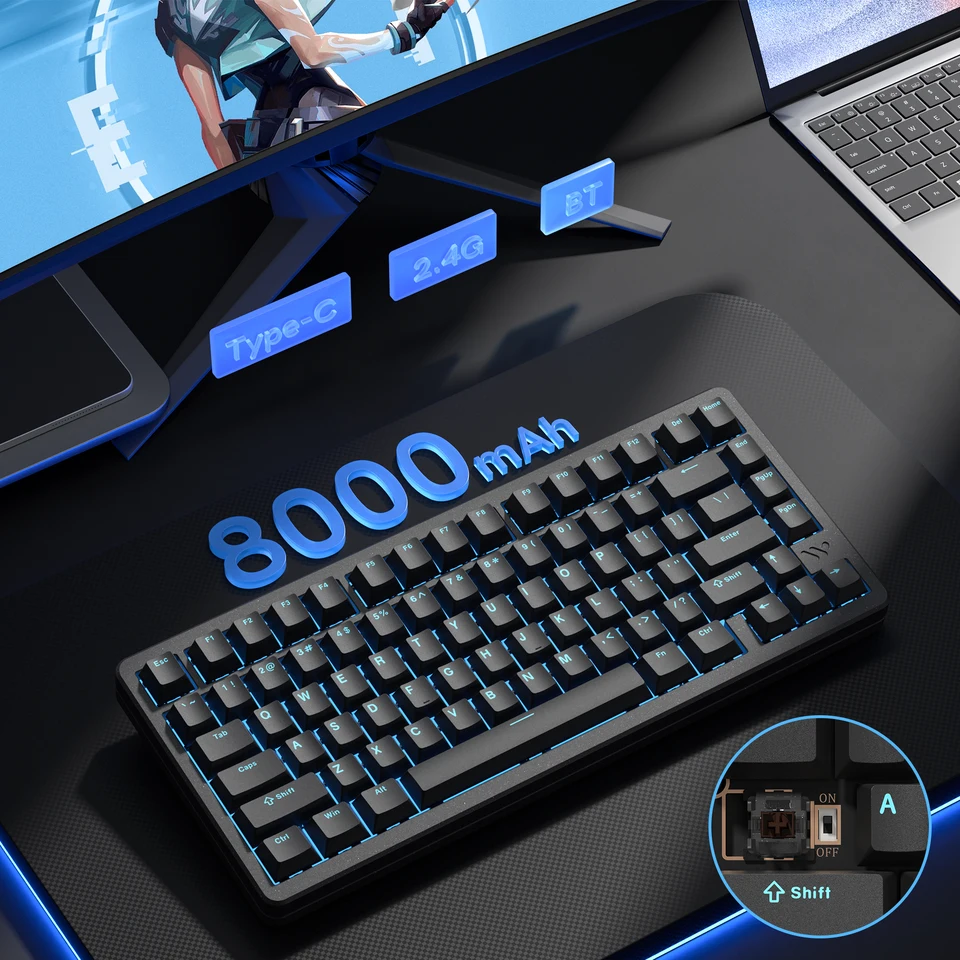 Womier SK75 TMR 75% ワイヤレス磁気キーボード ラピッドトリガー