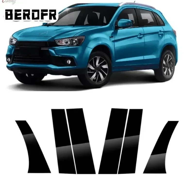 

6Pcs Car Door Window Pillar Posts Trim Covers Sticker For Mitsubishi ASX 2011 2012 2013 2014 2015 2016 2017 2018 2019 2020