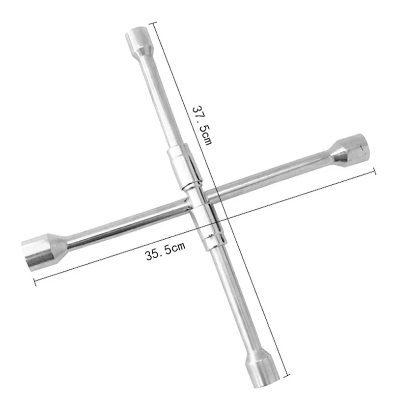 Car Repair Tyre Cross Spanner Wheel Wrench Tire Wheel Nut Wrench With 17/19 21/23mm Folding Sockets Car Repair Hand Tool