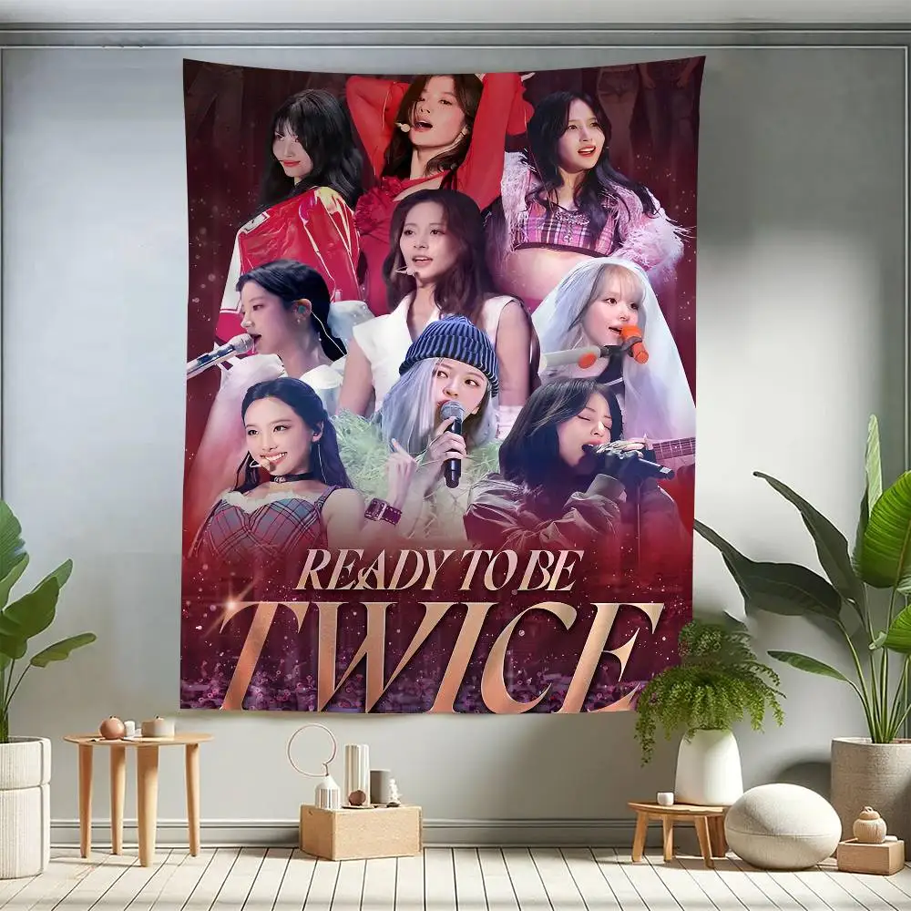 Canvas Painting kpop T-Twice Cartoon Tapestry for Living Room Home Dorm Decor INS Home Decor - view 4