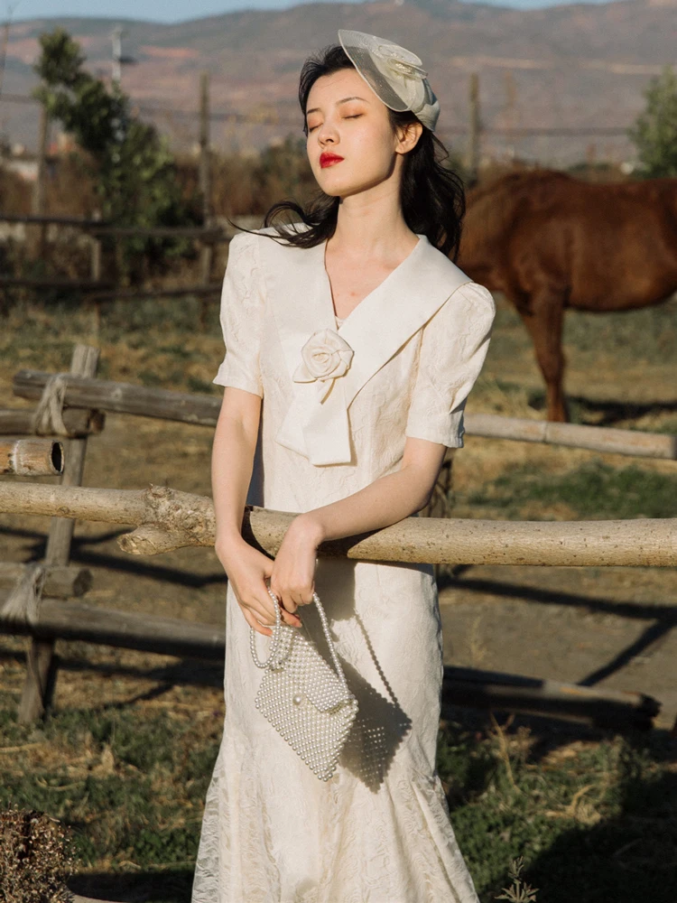 

Элегантное вечернее платье для женщин: свадебное, для помолвки, бальное, однотонное, с коротким рукавом, со средней талией