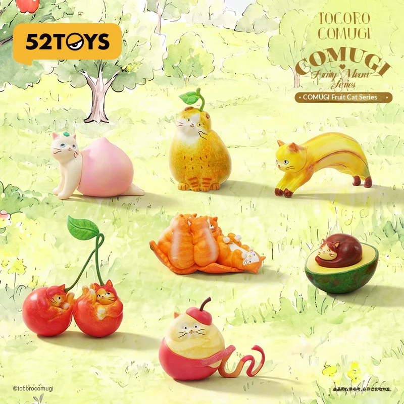 52Toys Comugi Fruit Meow Series Blind Box Figure Trendy Toy Desktop Ornament Birthday Gift For Collectors