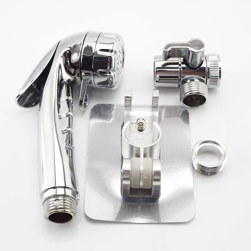 Portable Toilet Hand Held Bidet Spray Shower Head set system with spring Hose wall Holder Douche Kit Valve Bathroom Sprayer Tap