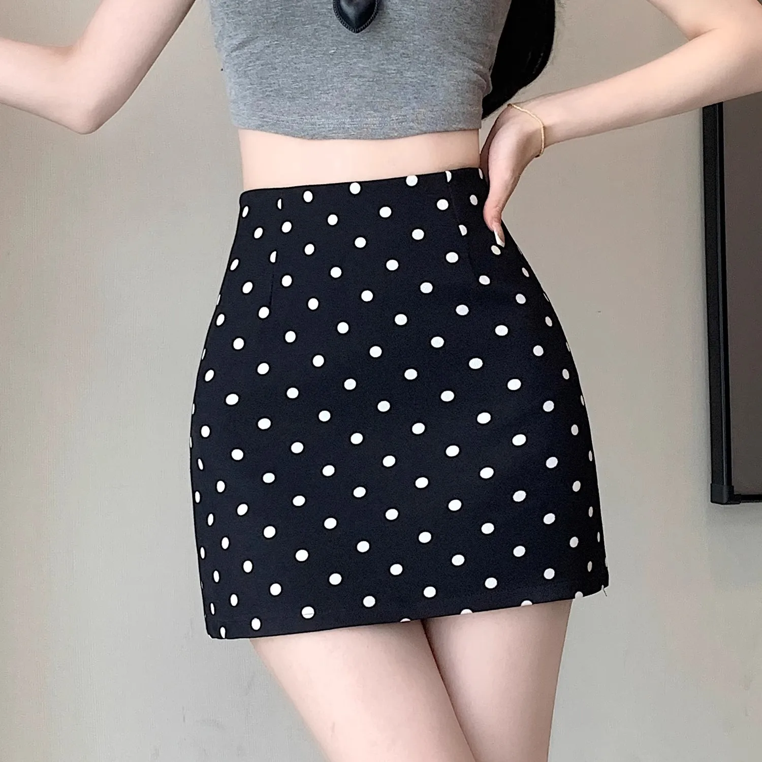 

Summer Women High Waist Slim Dots Printed Skirts Female Casual A-line Skirt Elegant Streetwear Ladies Sexy Bodycon Mini Skirt