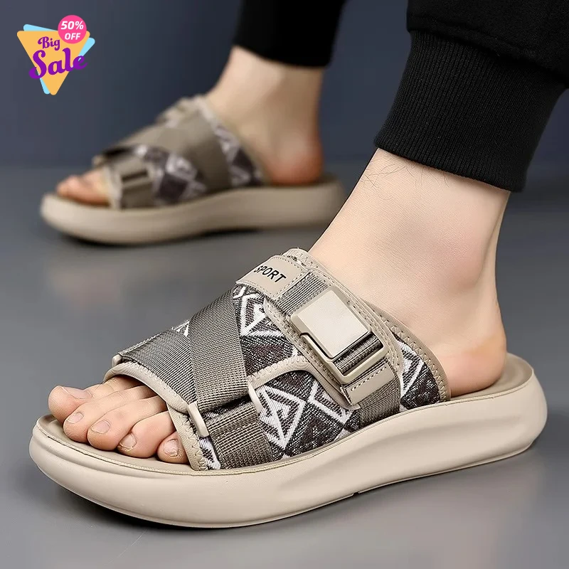 

Мужские шлепанцы 2026: новая модель, летние, для улицы, с мягкой подошвой, повседневные, спортивные, на толстой подошве, для пляжа