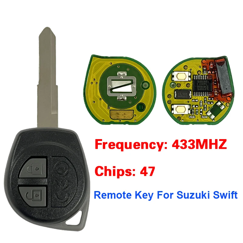 CN 048030   2-przyciskowy klucz głowicy do Suzuki Swift 433 MHz PCF7961A / 47 Chip Remote Key 37145-71L20 37145-71L2 OEM PCB