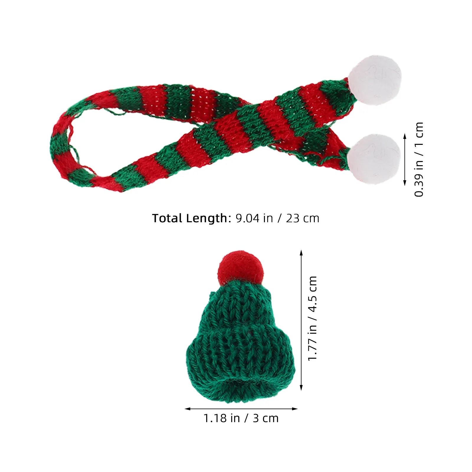 20Pcs Hair Accessories For Christmas Tree Decorations Christmas Crafts Supplies Miniature Santa Hats Scarves
