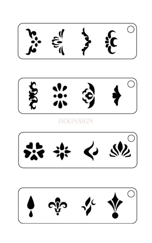 4PCS Eyebrow patches, seal hollow templates Hanfu makeup stage makeup face patches makeup painted forehead