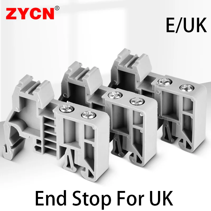 10Pcs E/UK Manufacturer End Stop For UK  Terminal Blocks Din Rail End C45  Bracket  Fastener