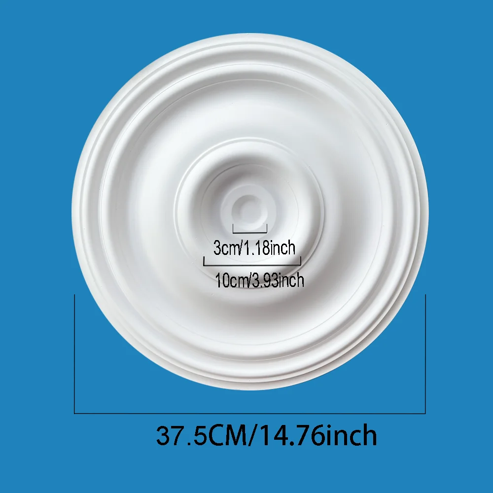 Panel de lámpara de molde de Pu blanco, yeso de imitación, poliuretano, forma decorativa, soporte de lámpara de disco, Material de decoración de plástico de espuma redondo