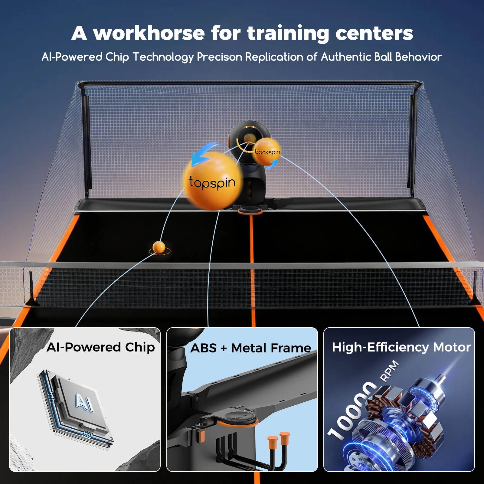 

Лидер продаж: Профессиональный автоматический тренажер для настольного тенниса Dora Pro с функцией вращения на 360° и регулируемой скоростью для клубов и школ