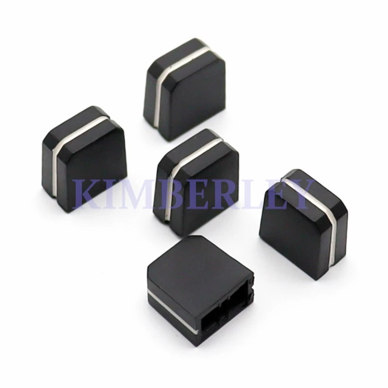 10PCS 12x7x12mm Black White Plastic Mixer Fader Knob Sliding Potentiometer Knobs Caps 4mm Hole Volume Control Push Key Cap