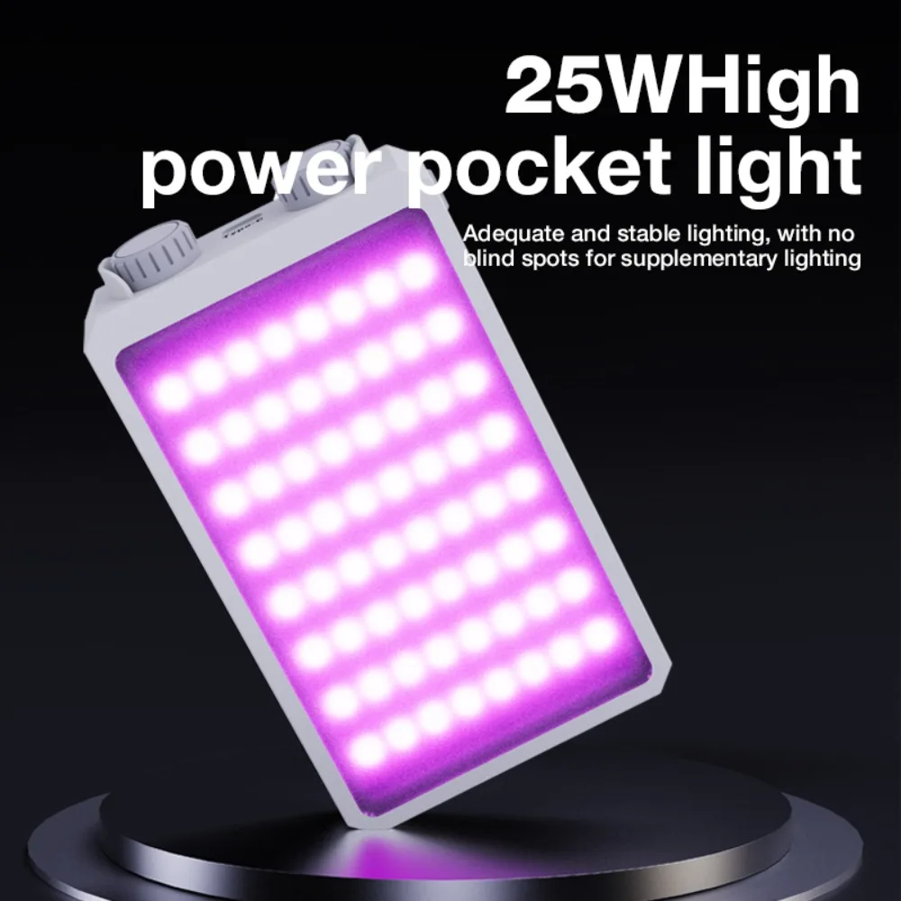 CM25 LED 25W Video Light, Pocket Mini Portable Photography Light on Camera, Dimmable 2700K-6200K Rechargeable