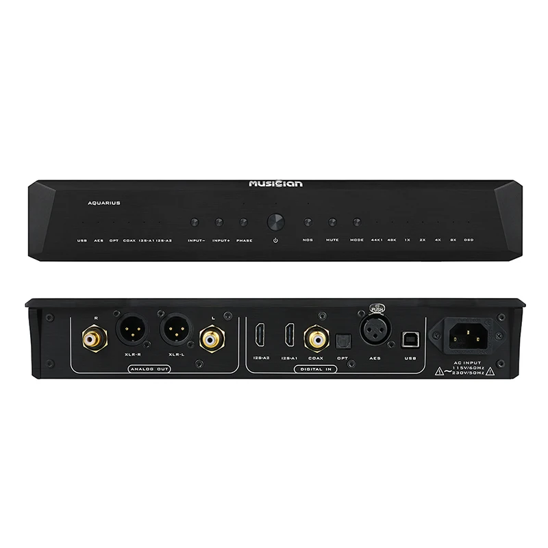 Músico Aquarius R2R DAC array ture balance USB/2 * I2S/AES balance/entrada coaxial RCA XLR saída de equilíbrio decodificador R2R