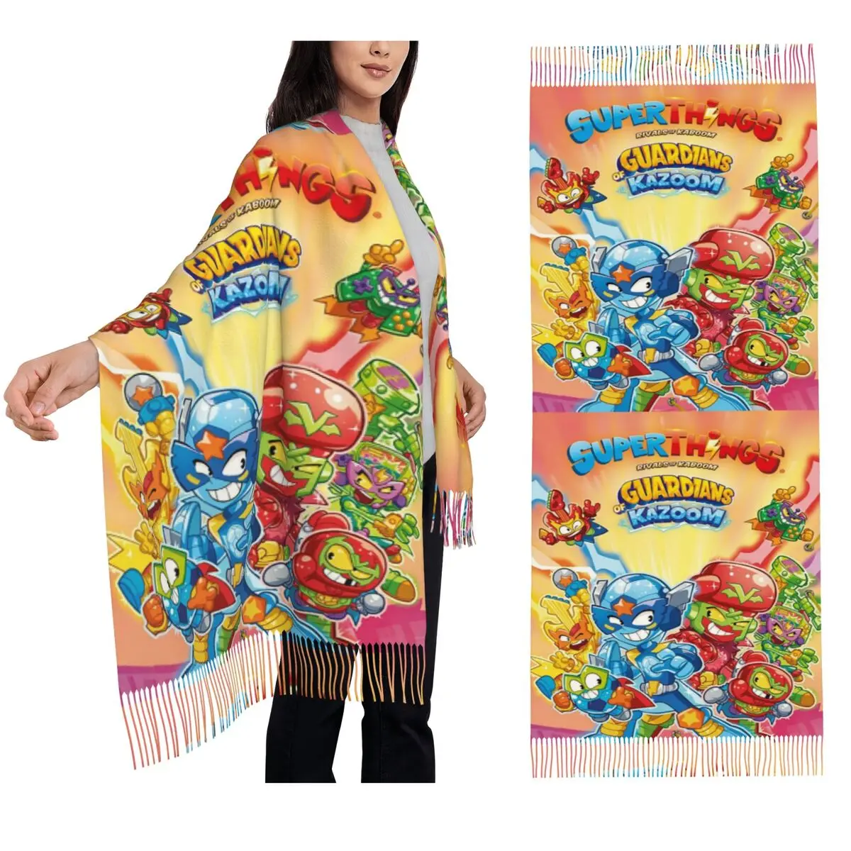 

Super Zings SuperThings шарф с кисточками, женские мягкие теплые шали и накидки, большая осенне-зимняя шаль