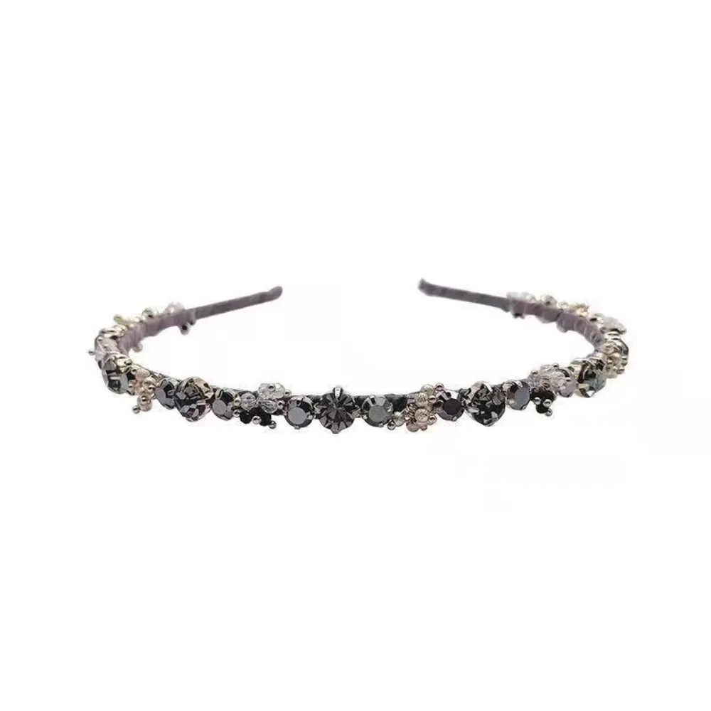 Retro Crystal Hairband Elegant Shiny Hair Accessories Sweet Headband Girls Hair Hoop Korean Style Hair Hoop Rhinestone