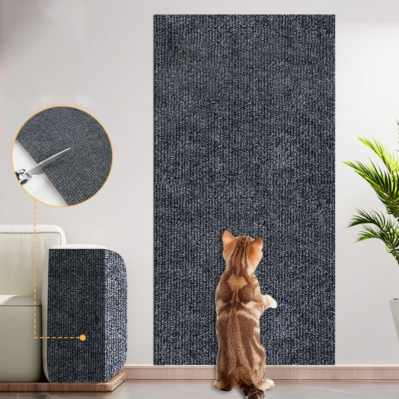 

40*200cm Trimmable Cat Scratcher Mat Wear-resistant Non-chip Protect Furniture everywhere Self-Adhesive Carpet Pet Supplies