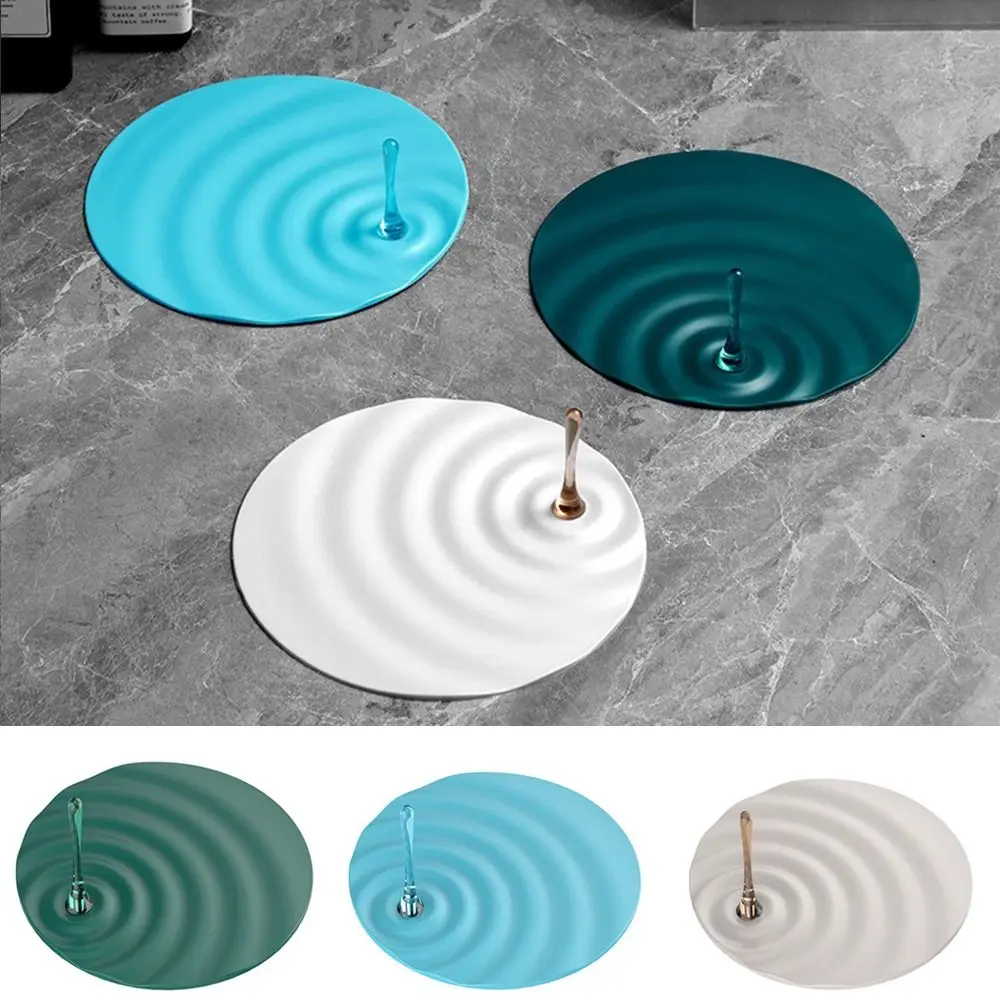 

Light Luxury PVC Floor Drain Cover Water Ripple Sealed Deodorization Pad Odor Proof Insect Prevention Hair Stopper Bathroom