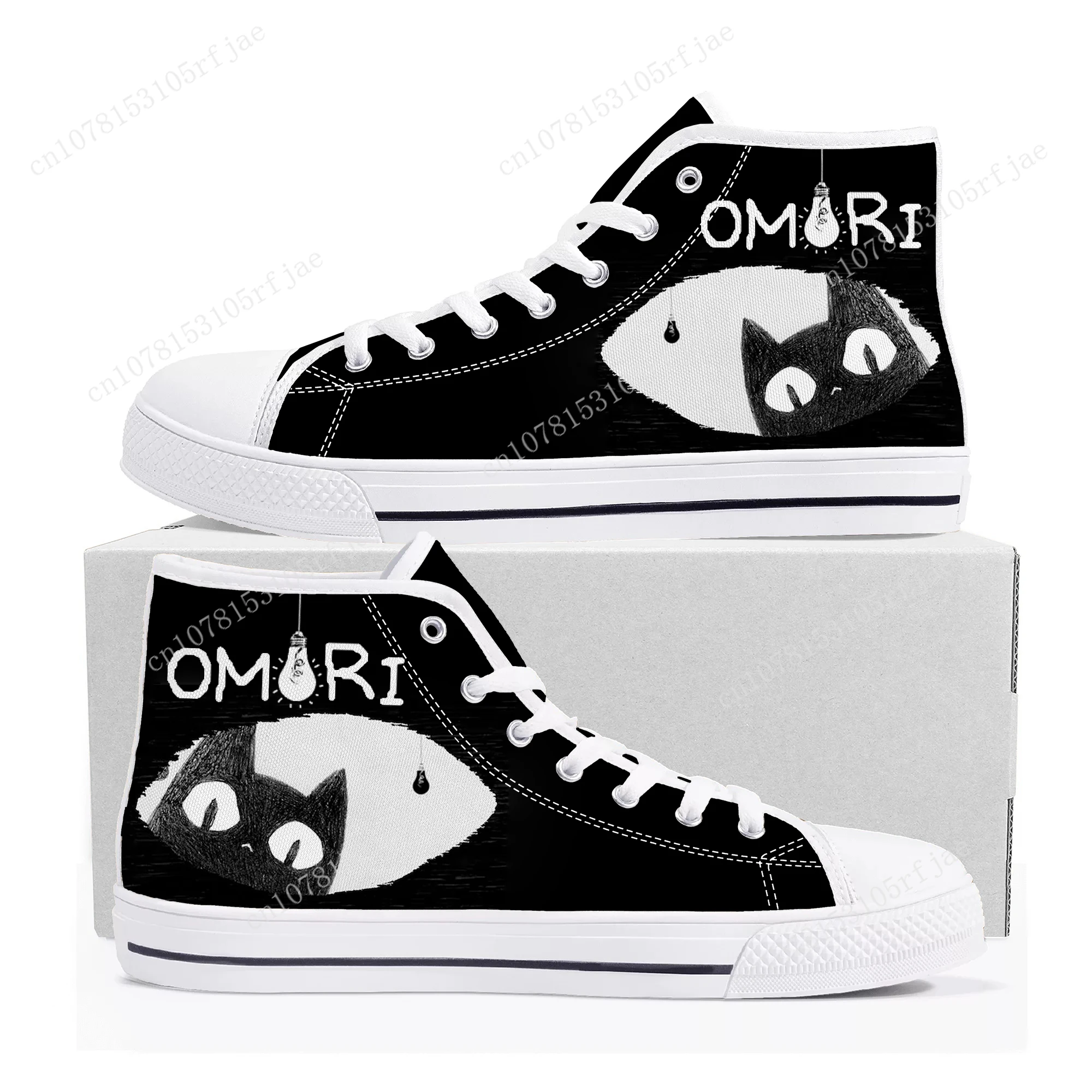 

Omori High Top Sneakers Hot Cartoon Game Mens Womens Teenager High Quality Fashion Canvas Shoes Casual Tailor Made Sneaker