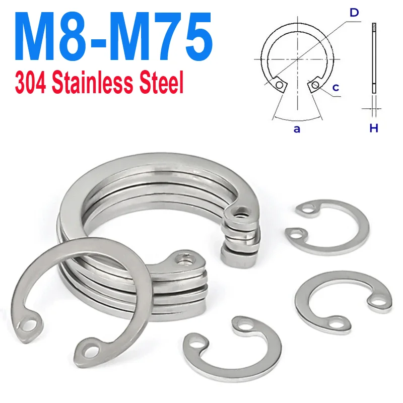 

M8 M9 M10 M11 M12-M75 304 Stainless Steel C Type Internal Circlip Retaining Clip Snap Ring C Type Retaining Ring Clamp Spring