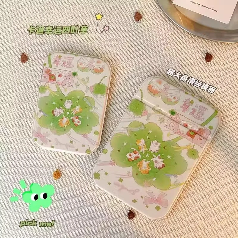 Makeup mirror Portable high definition folding handheld mirror Student dormitory desktop makeup mirror Beauty