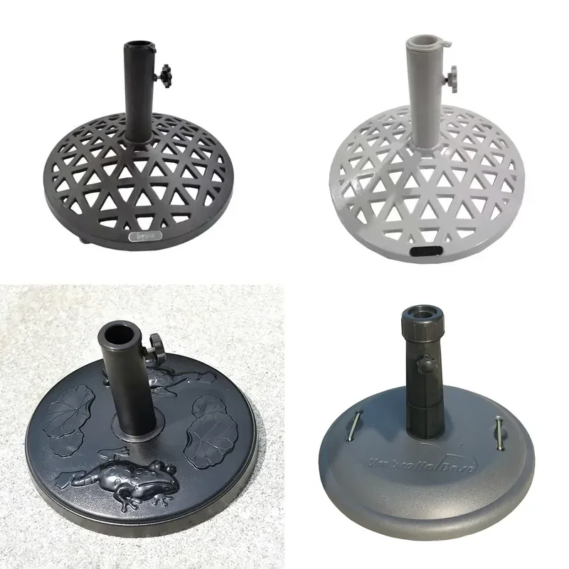 Heavy Duty Cast Iron Base for Outdoor Patio Umbrella Stand with Marble Top Central Pole Support Garden Parasol Accessory