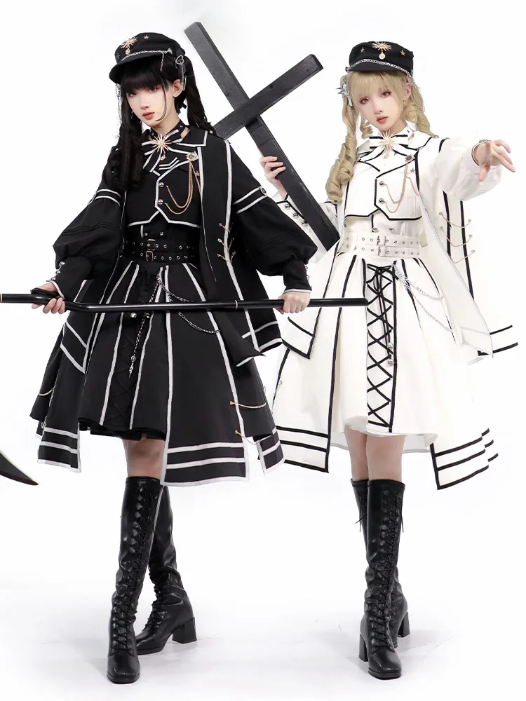 

Original lolita Dress Verdict Army Lo Knight Style Dark Gothic cosplay Cool dress full set