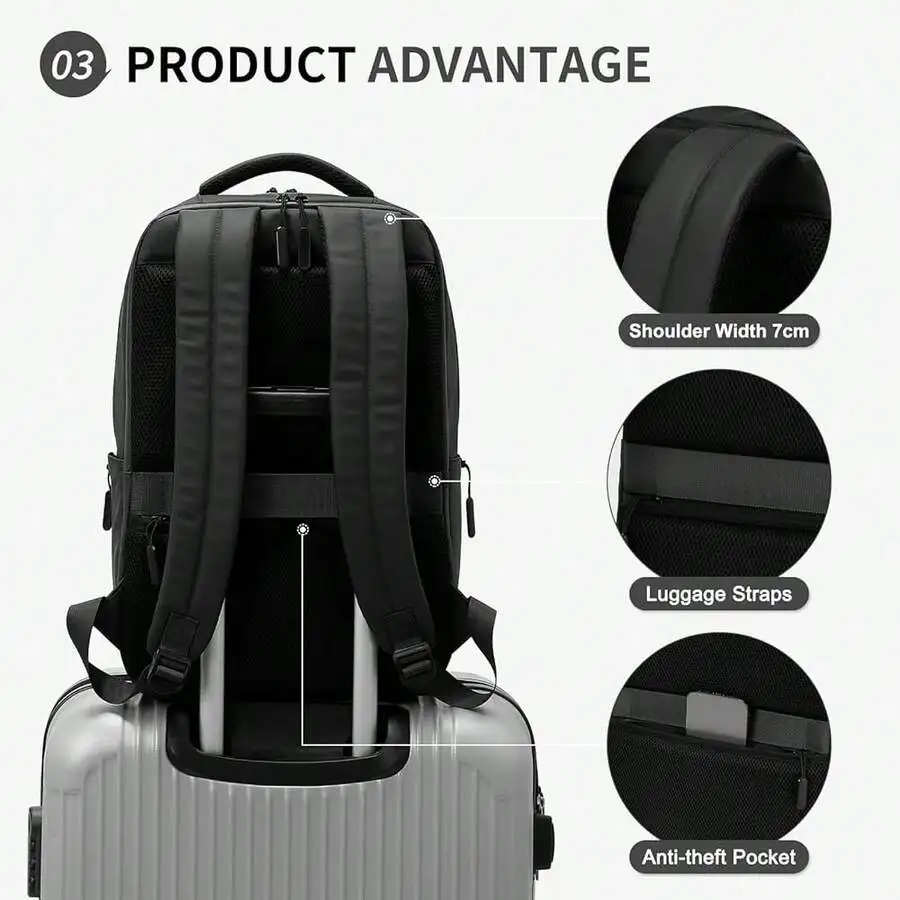 

Waterproof Anti-Theft Laptop Backpack For Men And Women With 15.6 Inch Sleeve