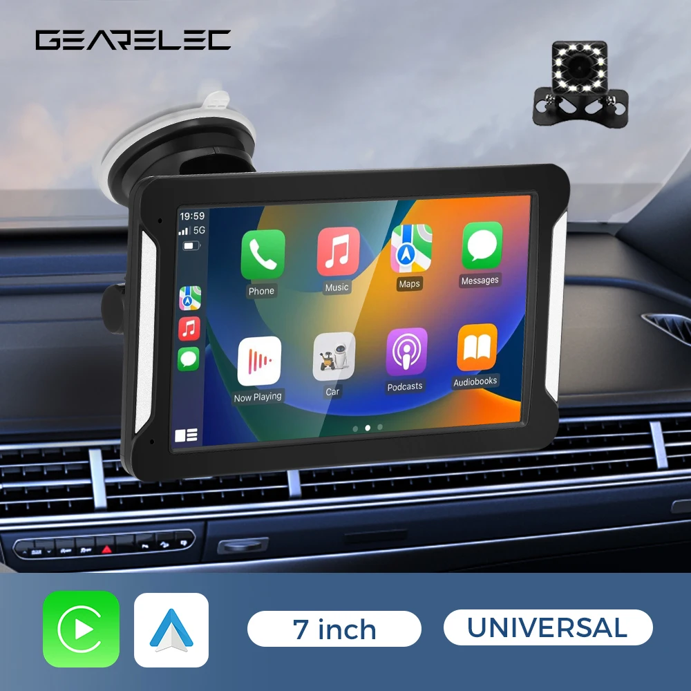 7 Inch Car Radio Portable Wireless Apple CarPlay Android Auto Stereo Multimedia Touch Screen Bluetooth Navigation