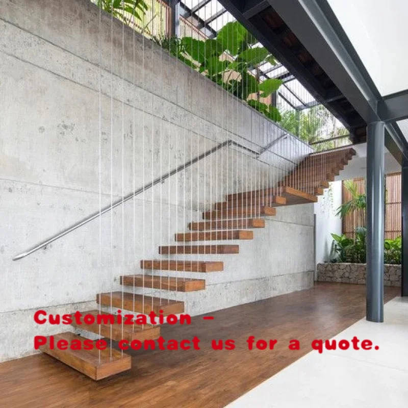 custom.Top Quality Skillful Manufacture Custom Modern Fancy Design Straight Staircase Floating Staircase