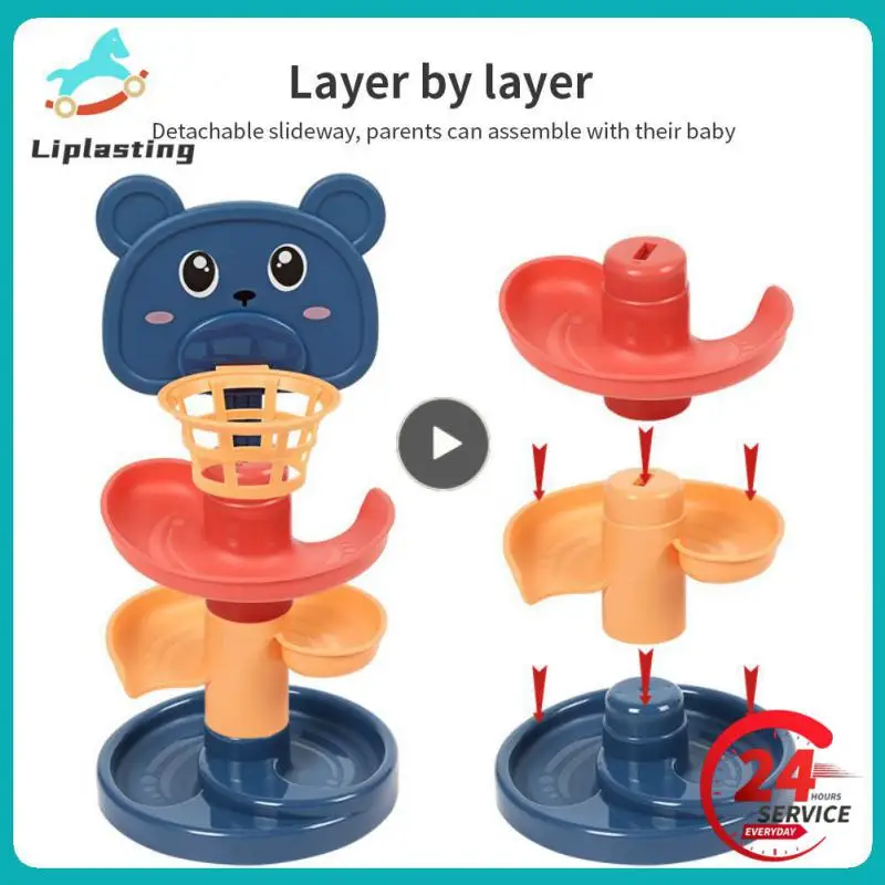 

Baby Toys Rolling Ball Pile Tower Early Educational Toy For Babies Rotating Track Educational Baby Gift Stacking Toy For Kids