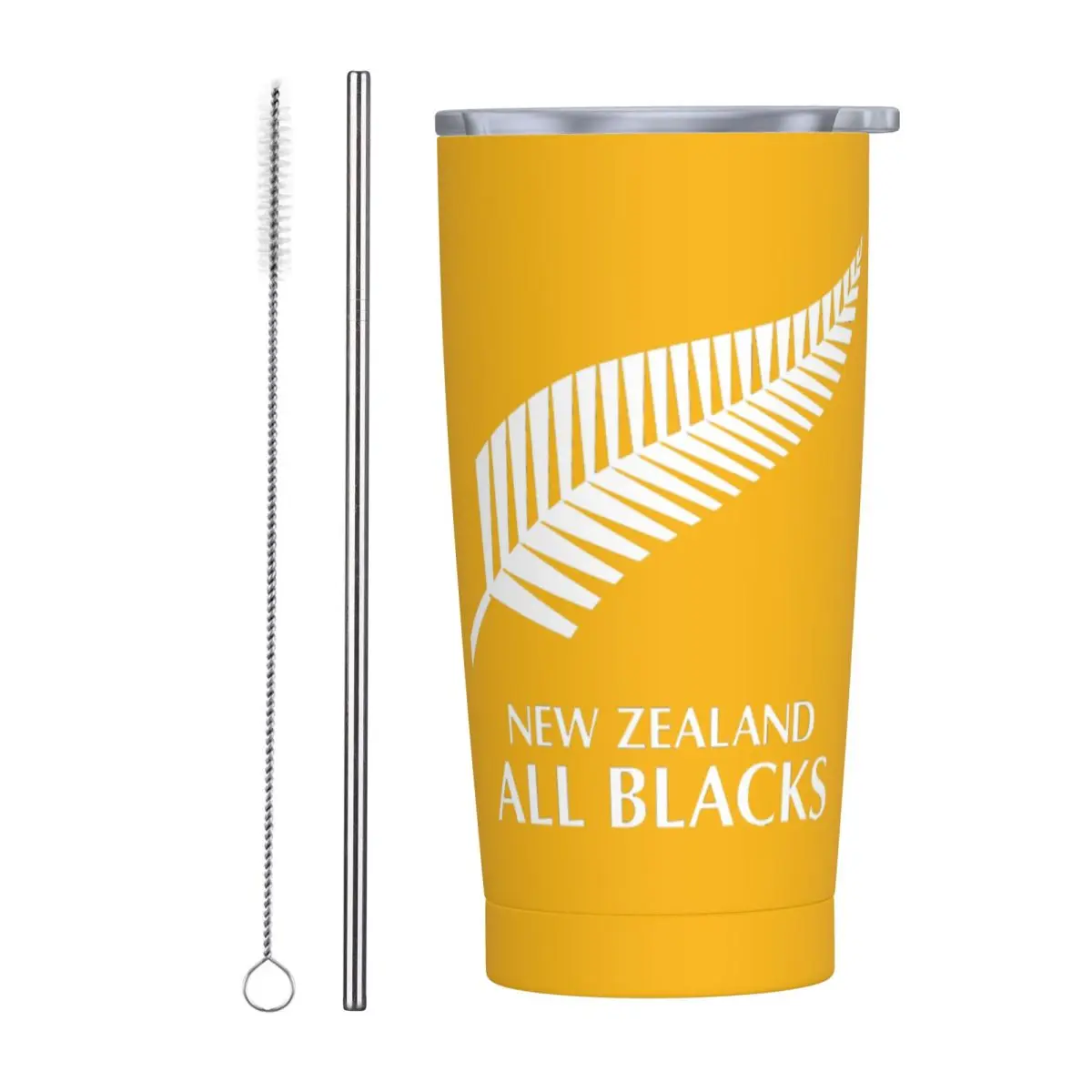 All Blacks Rugby Hat Autumn Winter Stainless Steel Tumbler Vacuum Insulated Mugs Thermal Cold Cups Straw With Lid 20oz