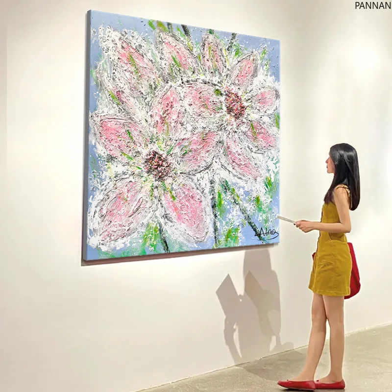 Vento crema decorazione del soggiorno sfondo appeso a parete pittura pura pittura a olio dipinta a mano decorazione artistica di fascia alta