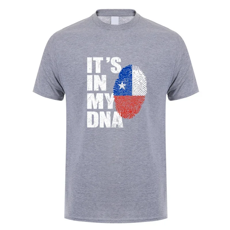 It's In My DNA Chilean T Shirts Summer Cool Streetwear Short Sleeve Birthday Gifts New Chile Flag T-shirt Mens Clothing DY-009