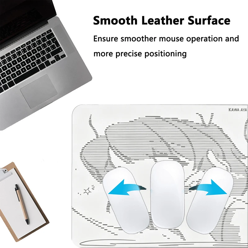 1Pcs Leather Mouse Pad Anime Angel Girl Y2k Kawaii Large Computer Keyboard HD Leather Desk Mat Cute Gaming Office XXL Mousepad view 4