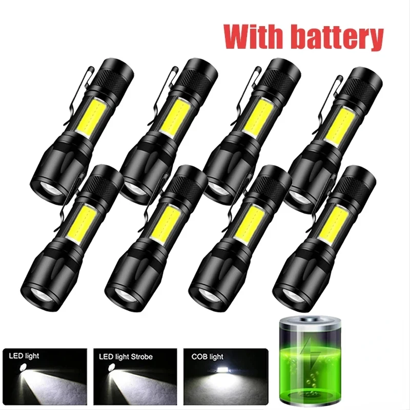 KDULIT Super Bright Mini LED Flashlight Zoomable Portable Torch USB Rechargeable Tactical Torch Camping Emergency Lantern