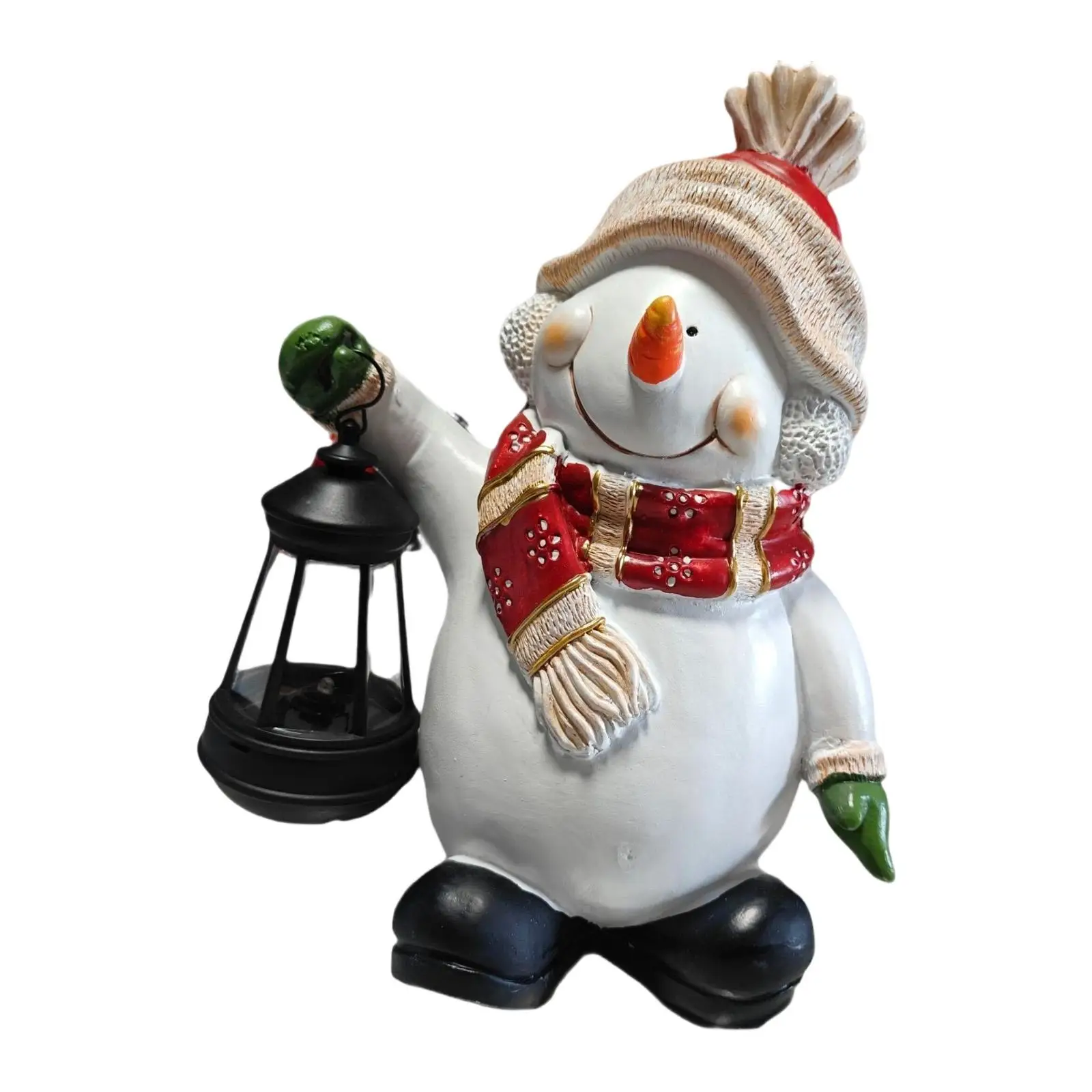 

Solar Garden Snowman Statue Sculpture Versatile Decor Realistic Garden Snowman Figurine for Yard Christmas Outdoor Outside
