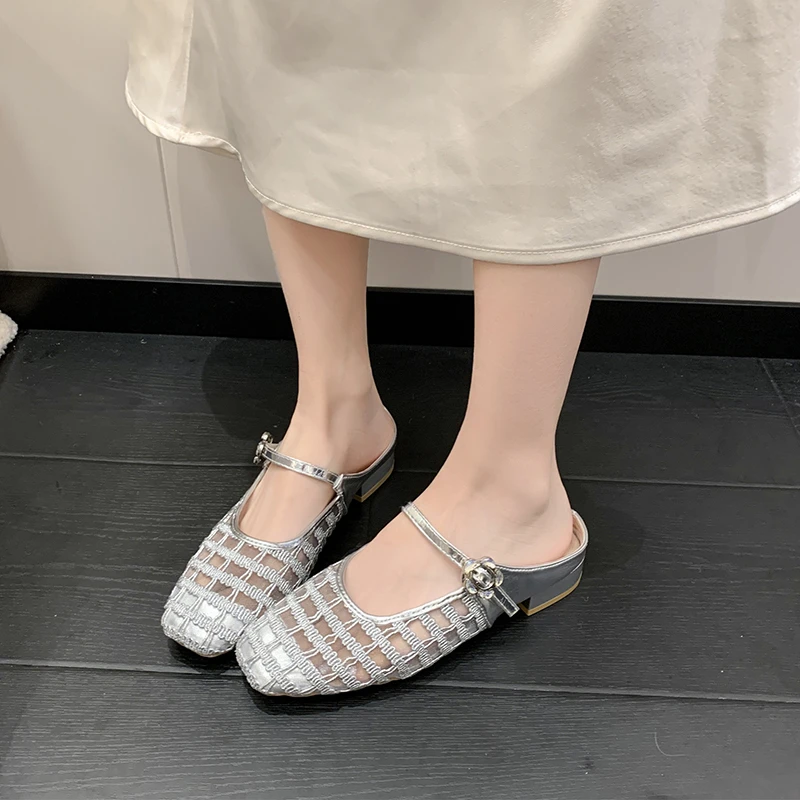 باوتو شبه سحب الخريف جديد ساحة تو الفم الضحلة شبكة تنفس شريط واحد عدم الانزلاق مقاومة للاهتراء كتلة كعب النعال