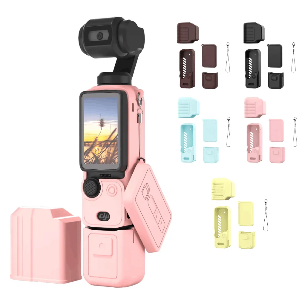 For Dji Osmo Pocket4 Liquid Silicone Lens Protective Cover Display Screen Light Shield Protective Shell Accessories
