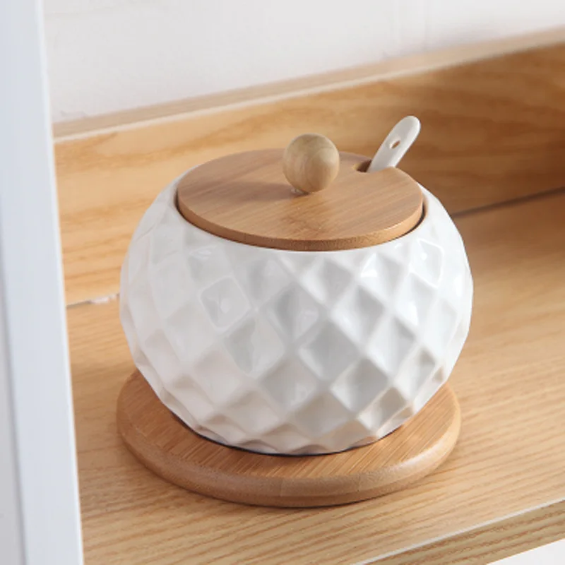 

High Quality Ceramic Seasoning Bottles Kitchen Essential for Salt Sugar Pepper Storage